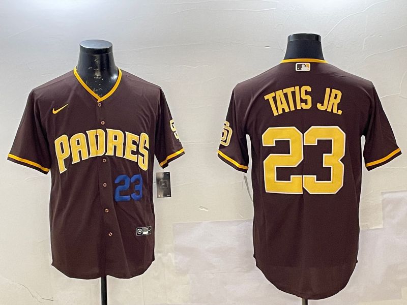 Men San Diego Padres #23 Tatis jr Brown Game 2025 Nike MLB Jersey style 3